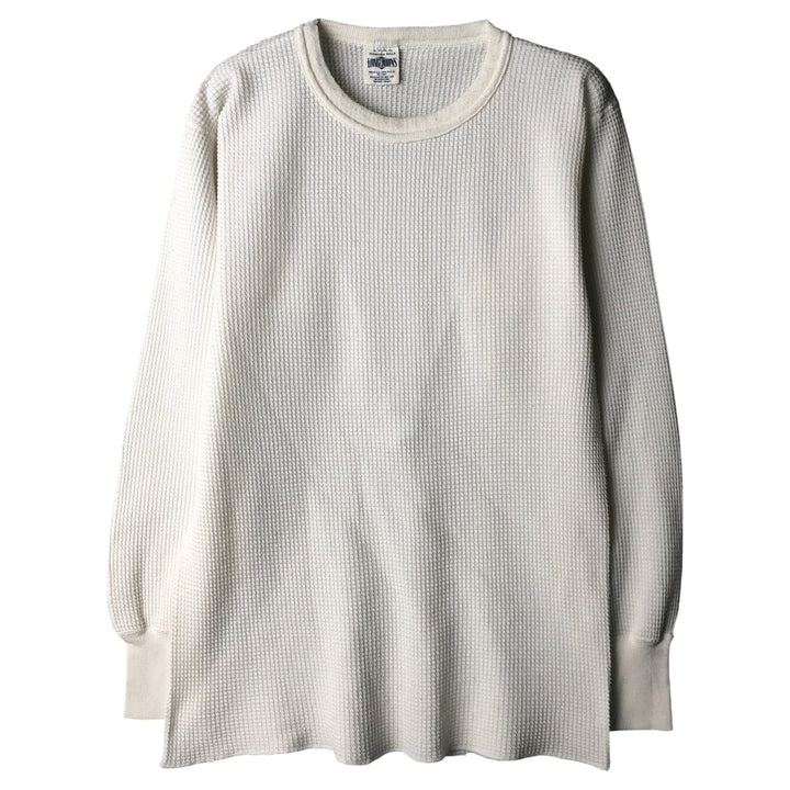 Vintage 80s-90'S LONG JOHNS Thermal Long T-Shirt, Waffle, Made in USA, Men's XL cotton white type Vintage Second Hand