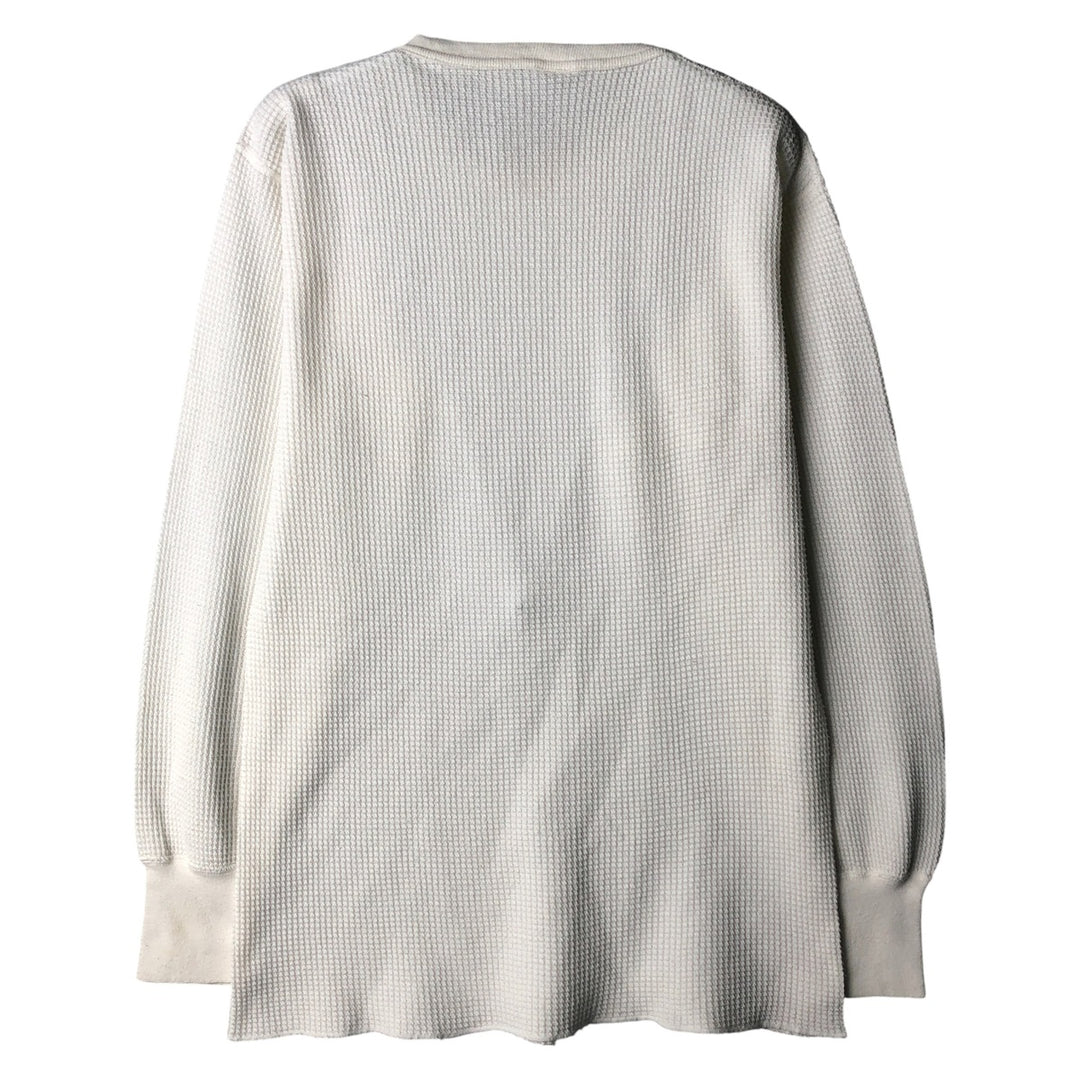 Vintage 80s-90'S LONG JOHNS Thermal Long T-Shirt, Waffle, Made in USA, Men's XL cotton white type Vintage Second Hand
