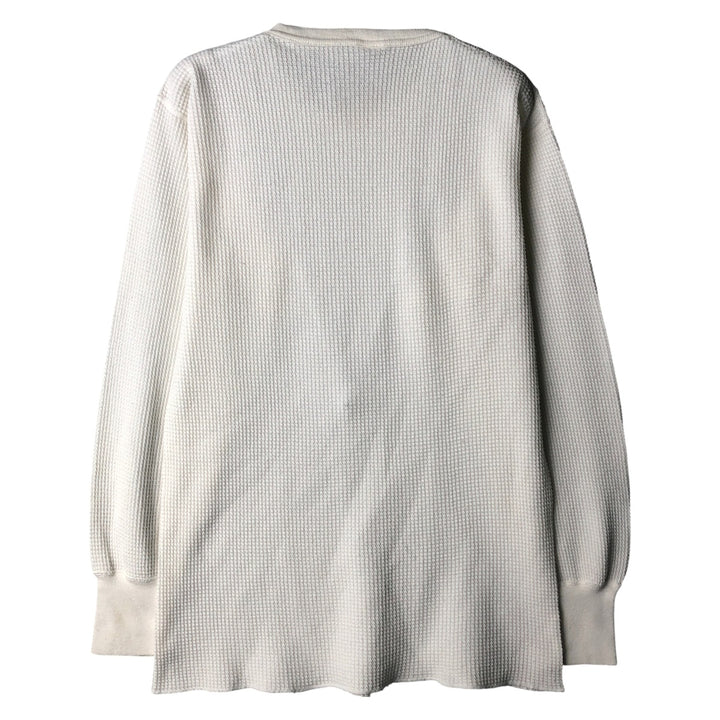 Vintage 80s-90'S LONG JOHNS Thermal Long T-Shirt, Waffle, Made in USA, Men's XL cotton white type Vintage Second Hand