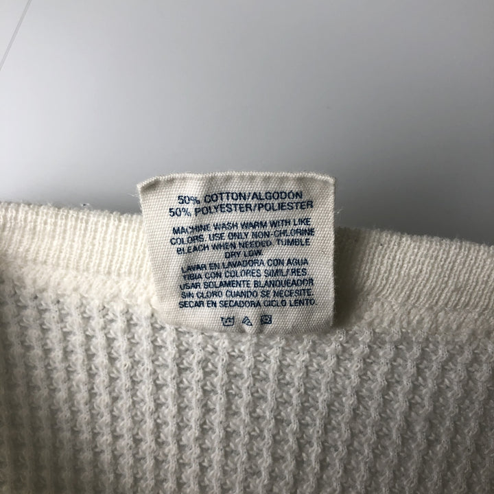 Vintage 80s-90'S LONG JOHNS Thermal Long T-Shirt, Waffle, Made in USA, Men's XL cotton white type Vintage Second Hand