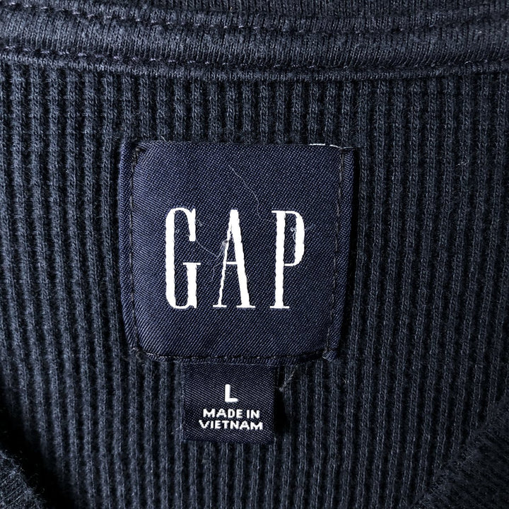 GAP Thermal Long T-Shirt, Waffle, Men's Size L cotton navy blue type Vintage Second Hand