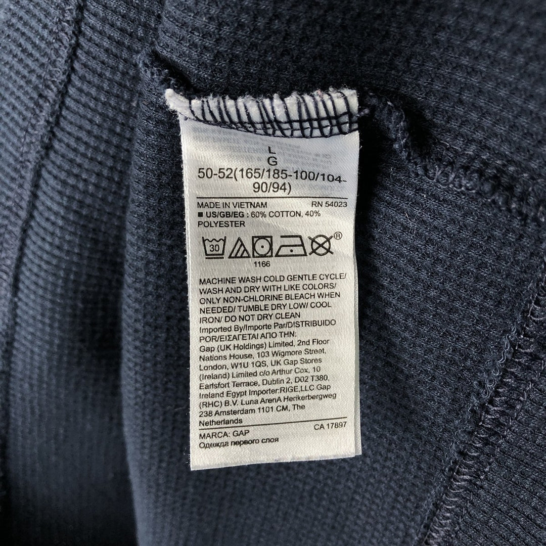 GAP Thermal Long T-Shirt, Waffle, Men's Size L cotton navy blue type Vintage Second Hand