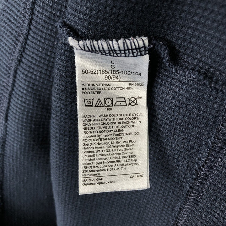 GAP Thermal Long T-Shirt, Waffle, Men's Size L cotton navy blue type Vintage Second Hand
