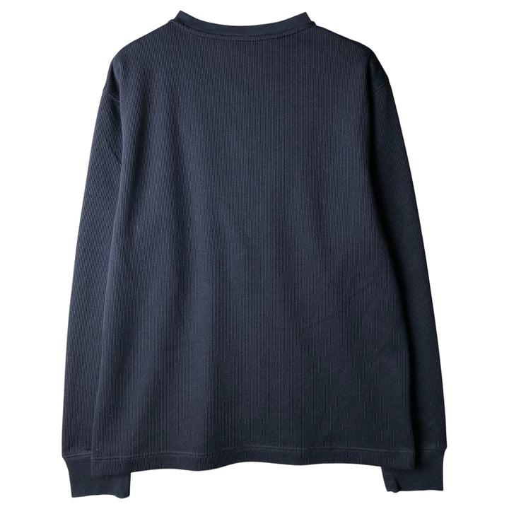 Banana Republic Henley Neck Thermal Long T-Shirt, Men's Size L polyester navy blue type Vintage Second Hand