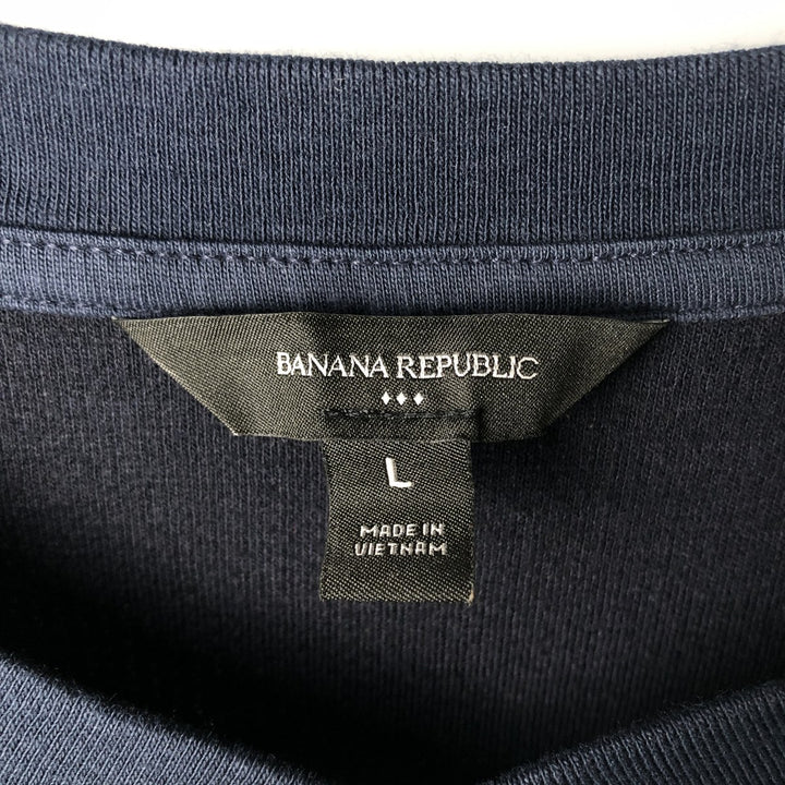 Banana Republic Henley Neck Thermal Long T-Shirt, Men's Size L polyester navy blue type Vintage Second Hand