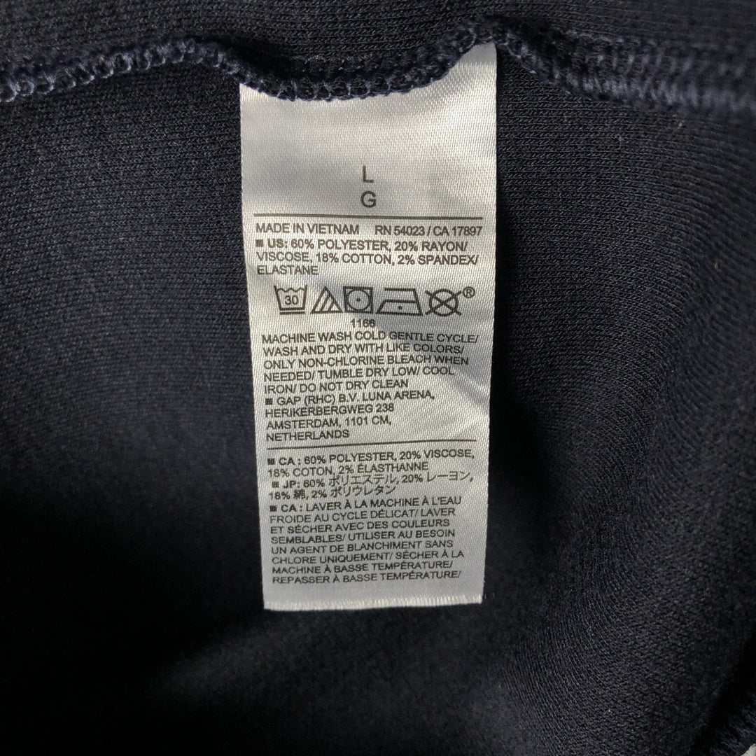 Banana Republic Henley Neck Thermal Long T-Shirt, Men's Size L polyester navy blue type Vintage Second Hand