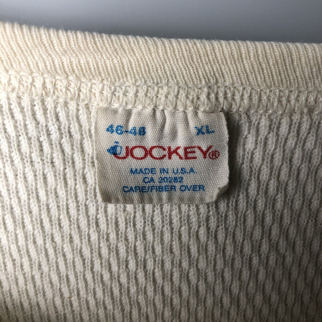 Vintage 1980'S JOCKEY Thermal Long Sleeve T-Shirt, Honeycomb, Made in USA, Men's XL cotton white type Vintage Second Hand