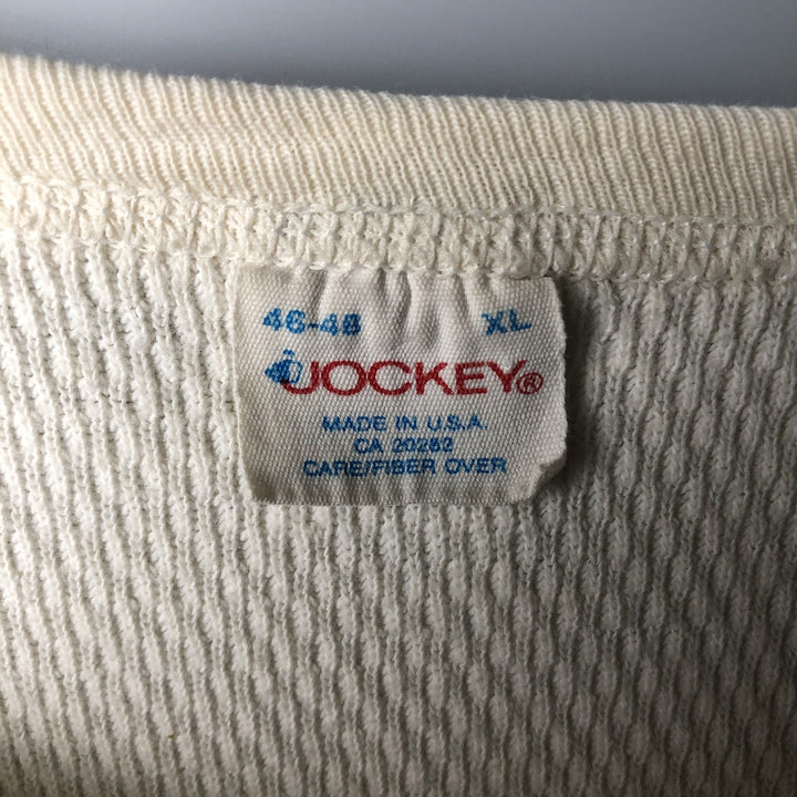Vintage 1980'S JOCKEY Thermal Long Sleeve T-Shirt, Honeycomb, Made in USA, Men's XL cotton white type Vintage Second Hand