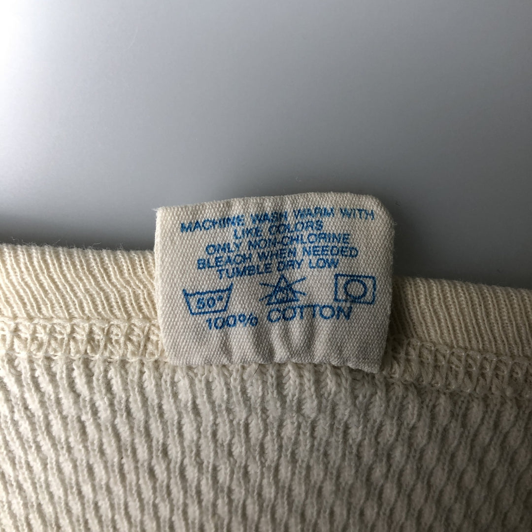 Vintage 1980'S JOCKEY Thermal Long Sleeve T-Shirt, Honeycomb, Made in USA, Men's XL cotton white type Vintage Second Hand