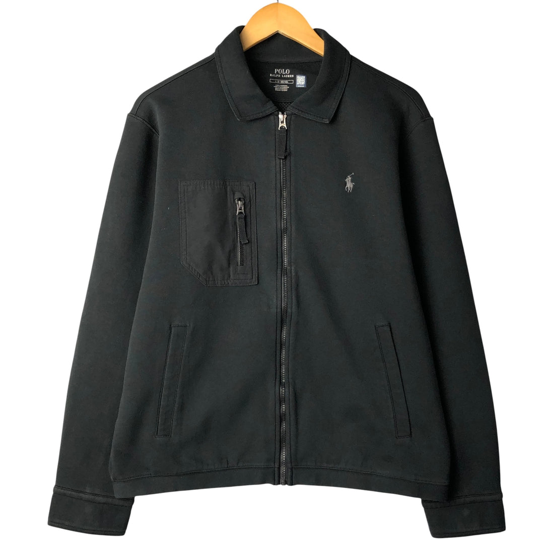 Ralph Lauren POLO RALPH LAUREN collared full-zip sweatshirt, men's size L cotton black type Vintage Second Hand
