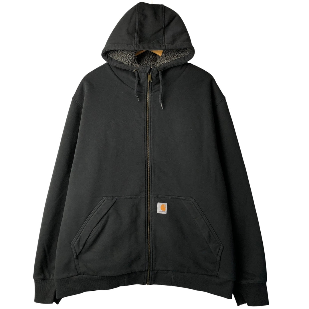 Carhartt Relaxed Fit Rain Defender Full-Zip Hoodie, Men's XXL cotton black type Vintage Second Hand