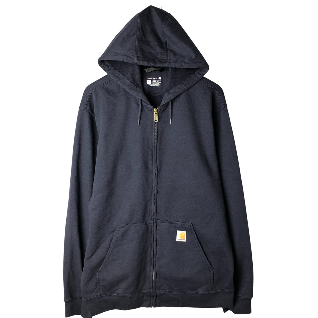 Carhartt Loose Fit Sweat Full Zip Hoodie, Men's L size cotton navy blue type Vintage Second Hand
