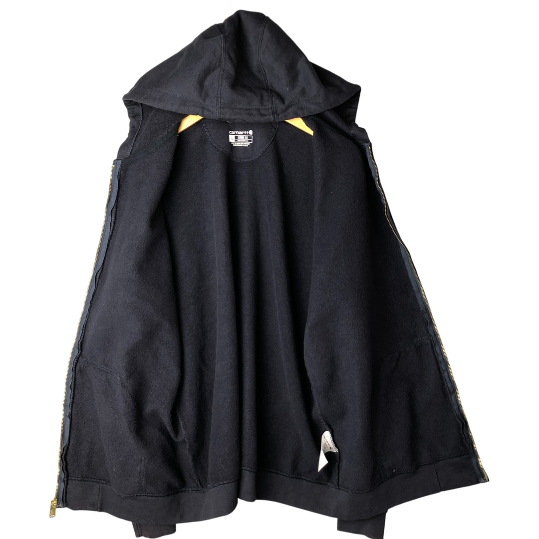 Carhartt Loose Fit Sweat Full Zip Hoodie, Men's L size cotton navy blue type Vintage Second Hand