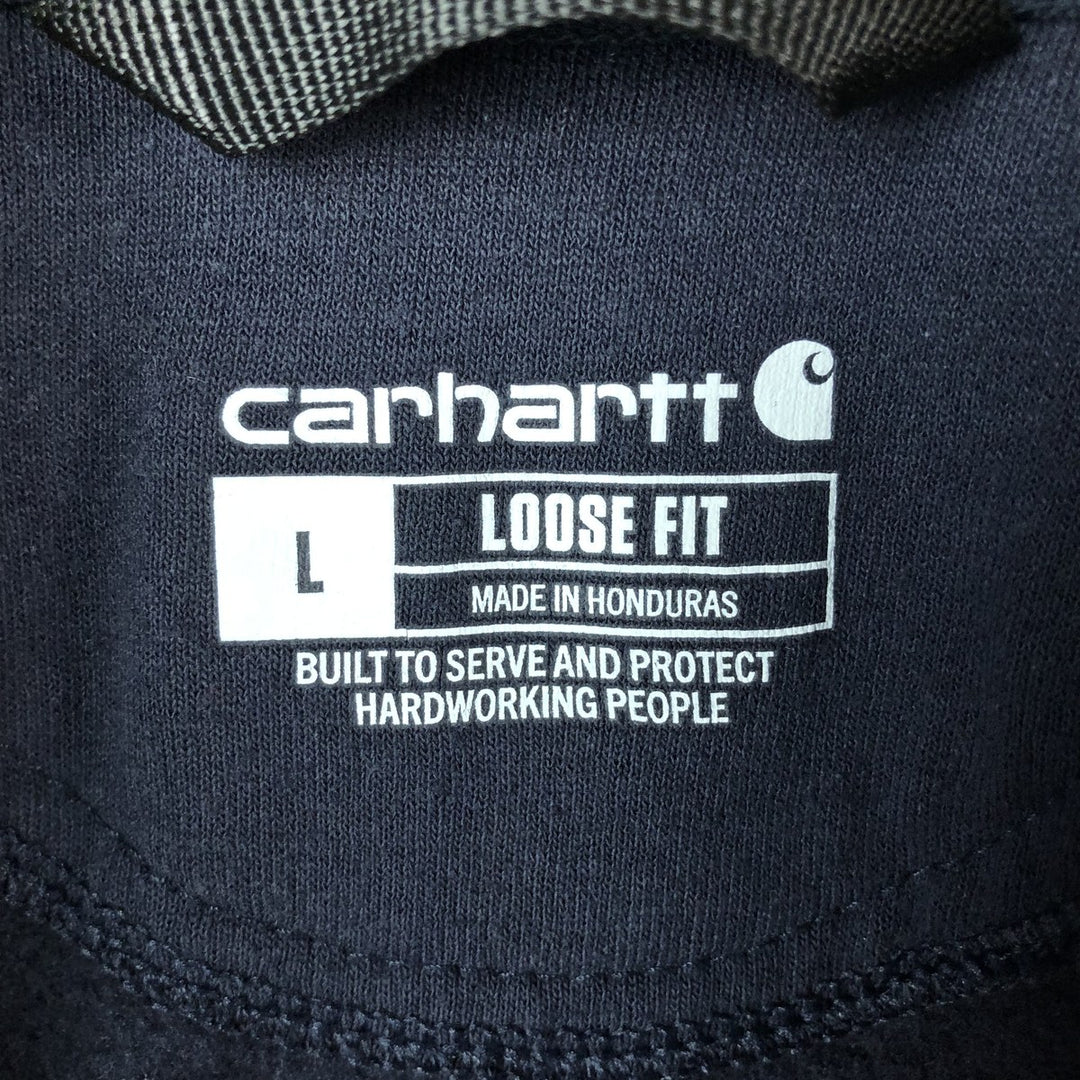 Carhartt Loose Fit Sweat Full Zip Hoodie, Men's L size cotton navy blue type Vintage Second Hand