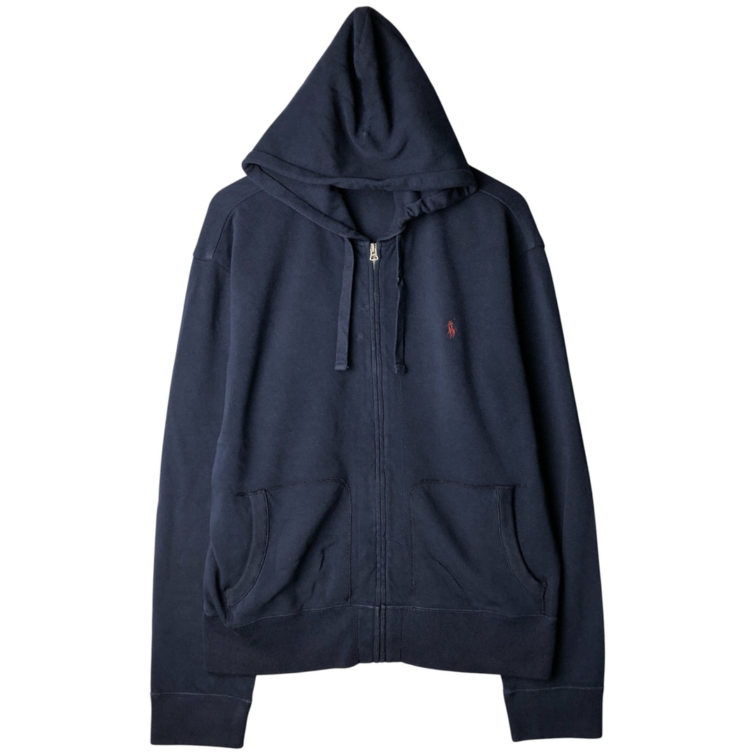 Ralph Lauren POLO by Ralph Lauren Sweat Full Zip Hoodie Men's XL cotton navy blue type Vintage Second Hand