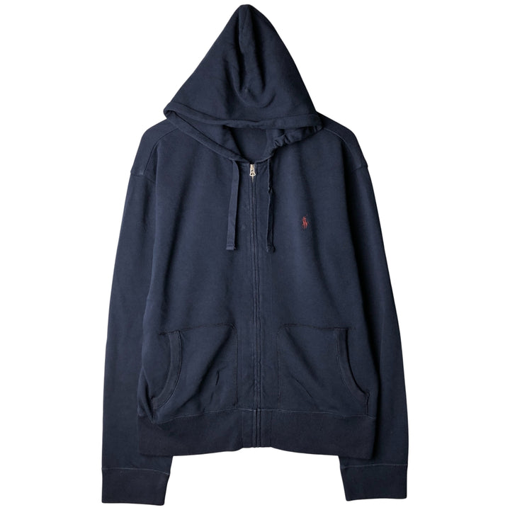 Ralph Lauren POLO by Ralph Lauren Sweat Full Zip Hoodie Men's XL cotton navy blue type Vintage Second Hand