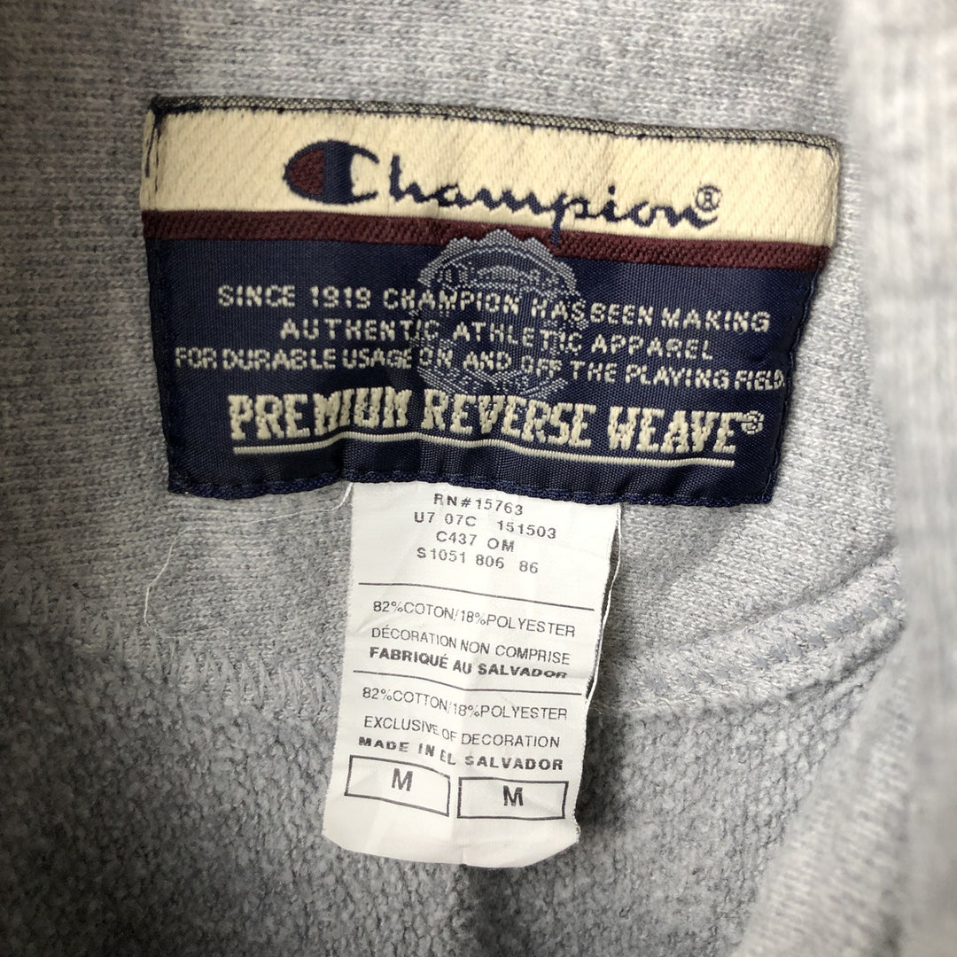 2000'S Champion Premium Reverse Weave College Pullover Hoodie, Men's Size Medium cotton gray type Vintage Second Hand