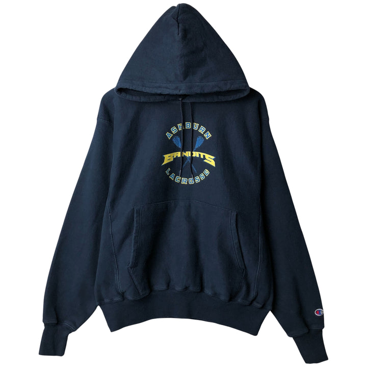 2000'S Champion Premium Reverse Weave College Pullover Hoodie, Men's Size Medium cotton navy blue type Vintage Second Hand