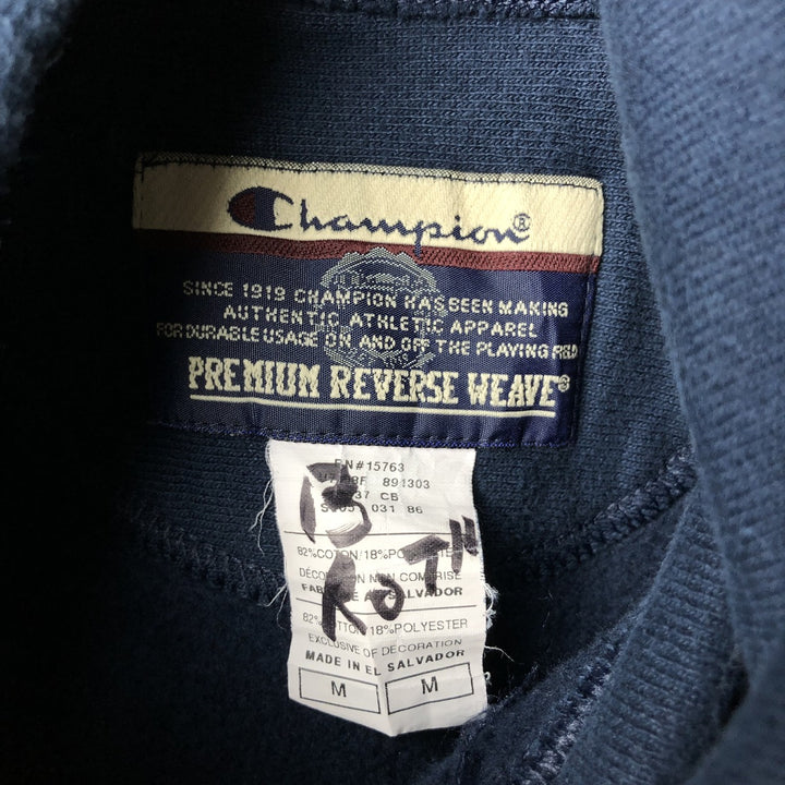 2000'S Champion Premium Reverse Weave College Pullover Hoodie, Men's Size Medium cotton navy blue type Vintage Second Hand