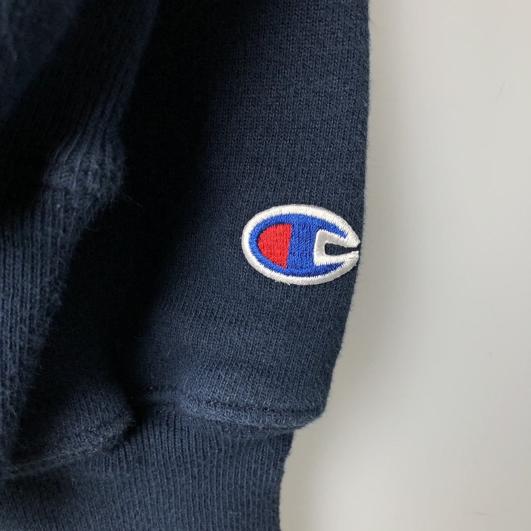 2000'S Champion Premium Reverse Weave College Pullover Hoodie, Men's Size Medium cotton navy blue type Vintage Second Hand
