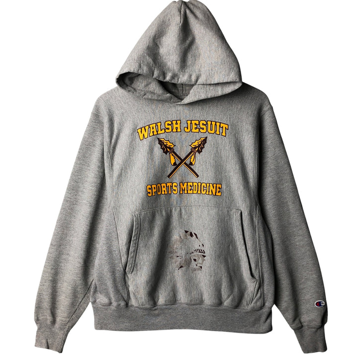2000'S Champion PREMIUM REVERSE WEAVE Premium Reverse Weave Sweatshirt Pullover Hoodie, Men's Size Small cotton gray type Vintage Second Hand
