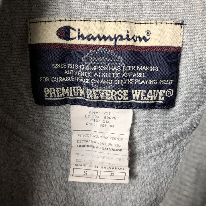 2000'S Champion PREMIUM REVERSE WEAVE Premium Reverse Weave Sweatshirt Pullover Hoodie, Men's Size Small cotton gray type Vintage Second Hand