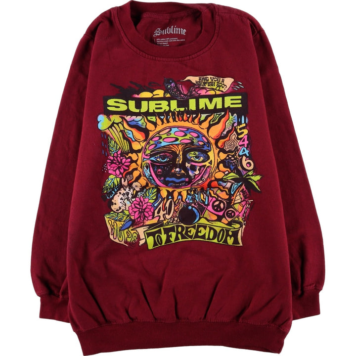 SUBLIME Band Sweatshirt, Men's Size L cotton wine-red Vintage Second Hand