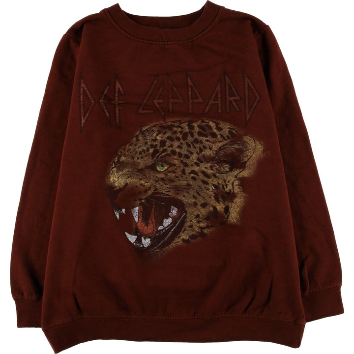 DEF LEPPARD Leopard Pattern Band Sweatshirt, Men's Size XL cotton burgundy type Vintage Second Hand