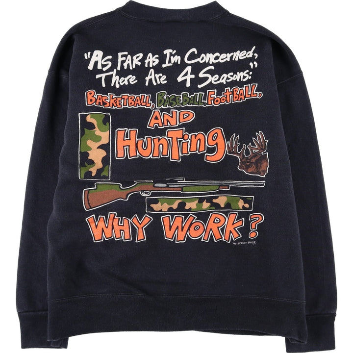 Vintage 90'S Delta DELTA printed sweatshirt, made in the USA, men's size XL cotton navy blue type Vintage Second Hand