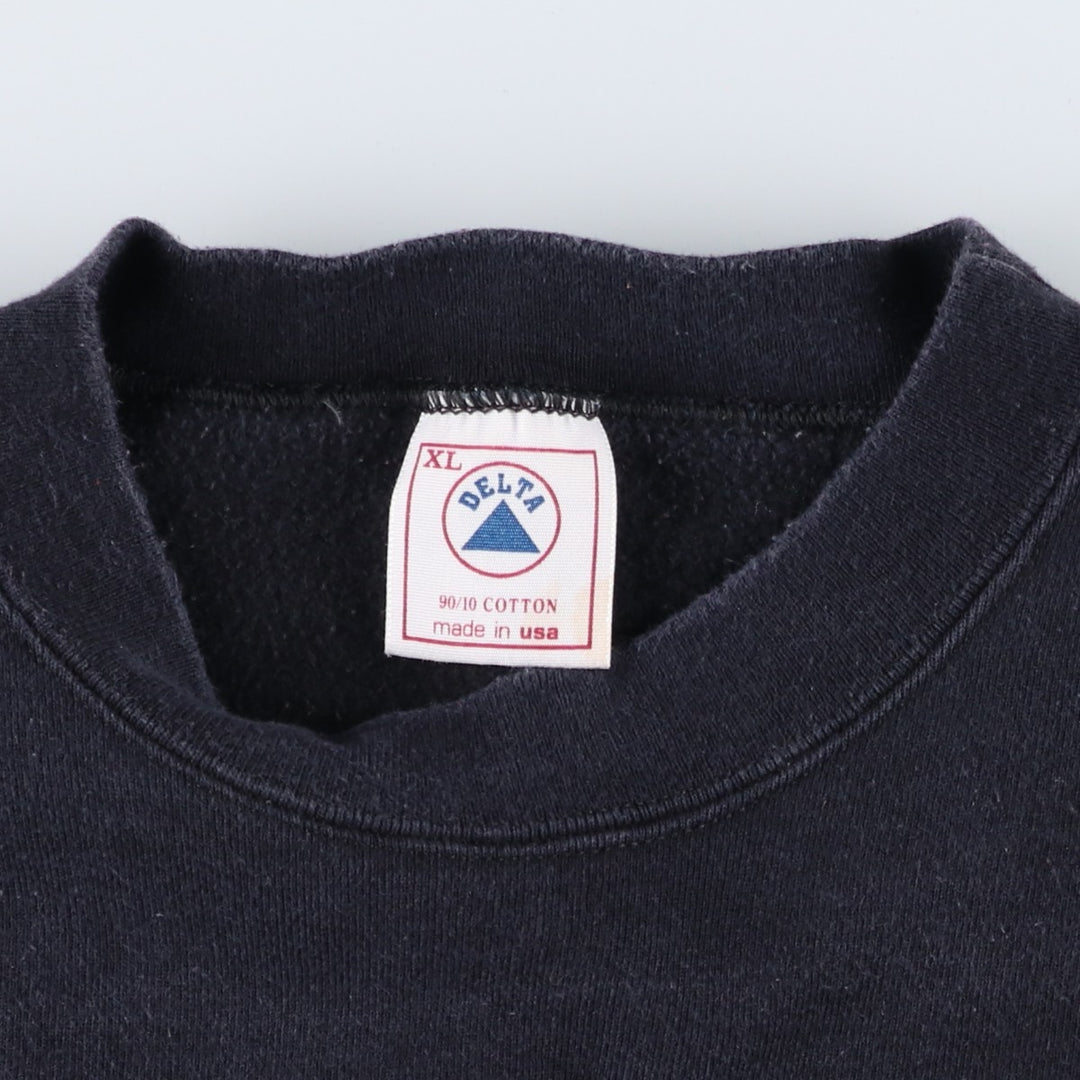 Vintage 90'S Delta DELTA printed sweatshirt, made in the USA, men's size XL cotton navy blue type Vintage Second Hand