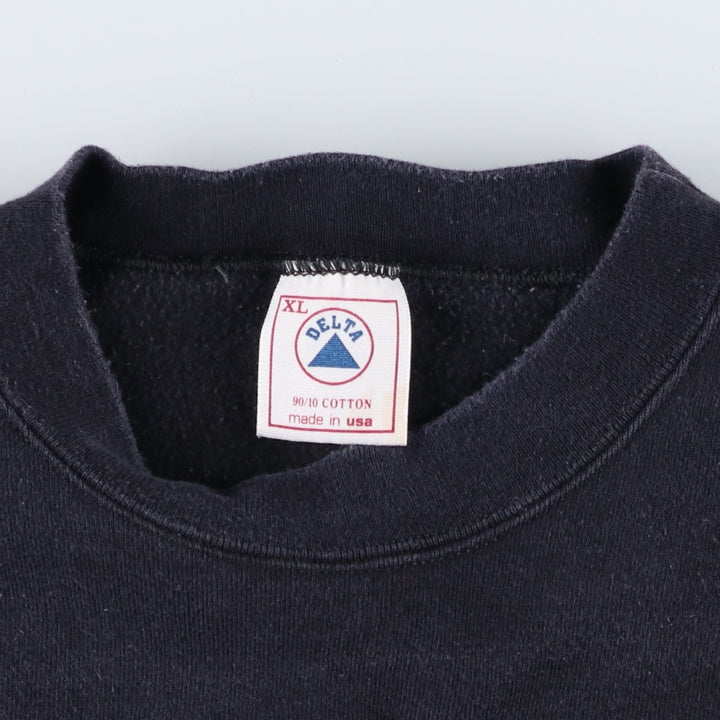 Vintage 90'S Delta DELTA printed sweatshirt, made in the USA, men's size XL cotton navy blue type Vintage Second Hand