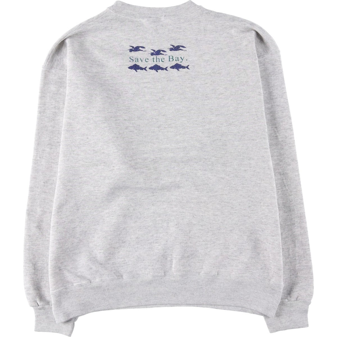 Vintage 90'S Hanes ACTIVEWEAR printed sweatshirt, men's size L cotton gray type Vintage Second Hand