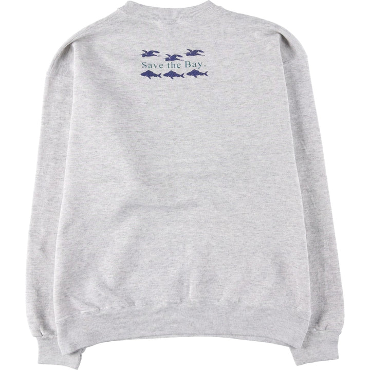 Vintage 90'S Hanes ACTIVEWEAR printed sweatshirt, men's size L cotton gray type Vintage Second Hand