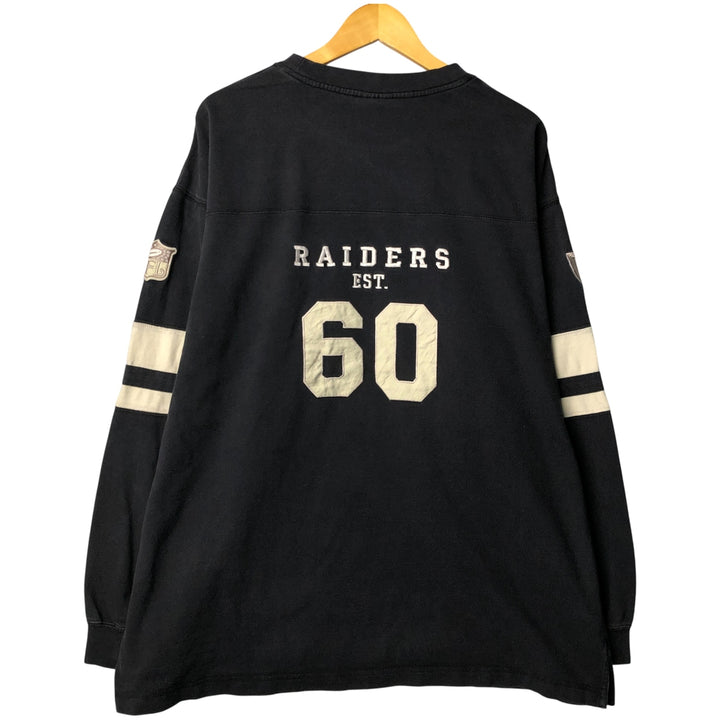 NFL ORIGINALS NFL LAS VEGAS RAIDERS Long Sleeve T-Shirt, Men's XXL unclear black type Vintage Second Hand