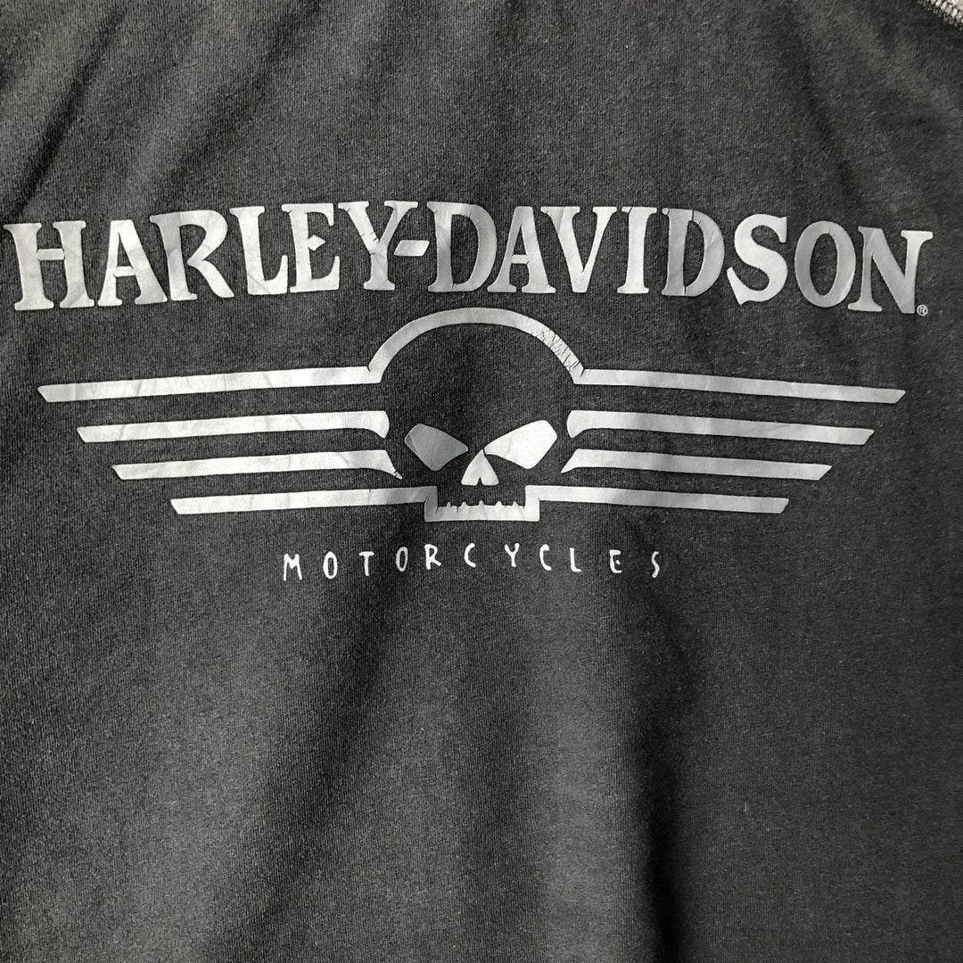 Harley-Davidson Skull Pattern with Wings Long Sleeve T-Shirt, Men's Size XL unclear black type Vintage Second Hand