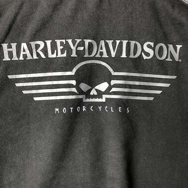 Harley-Davidson Skull Pattern with Wings Long Sleeve T-Shirt, Men's Size XL unclear black type Vintage Second Hand