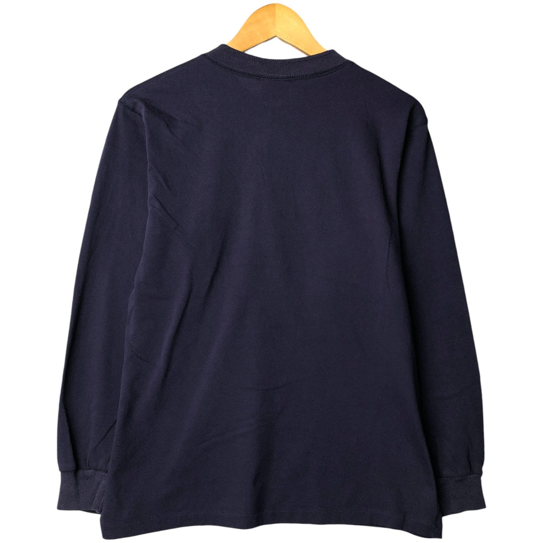 Vintage LLBean 80s-90'S Henley-neck long-sleeved T-shirt, Men's XL unclear navy blue type Vintage Second Hand