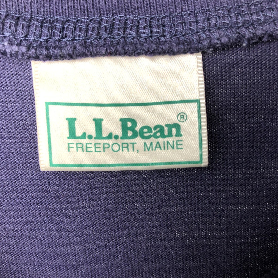 Vintage LLBean 80s-90'S Henley-neck long-sleeved T-shirt, Men's XL unclear navy blue type Vintage Second Hand