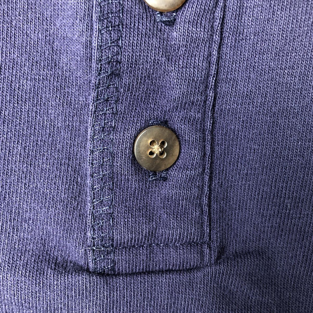 Vintage LLBean 80s-90'S Henley-neck long-sleeved T-shirt, Men's XL unclear navy blue type Vintage Second Hand