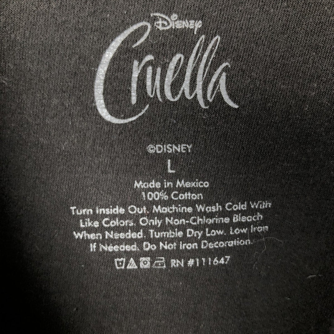 Disney CRUELLA Movie Long Sleeve T-Shirt, Men's Size L cotton black type Vintage Second Hand