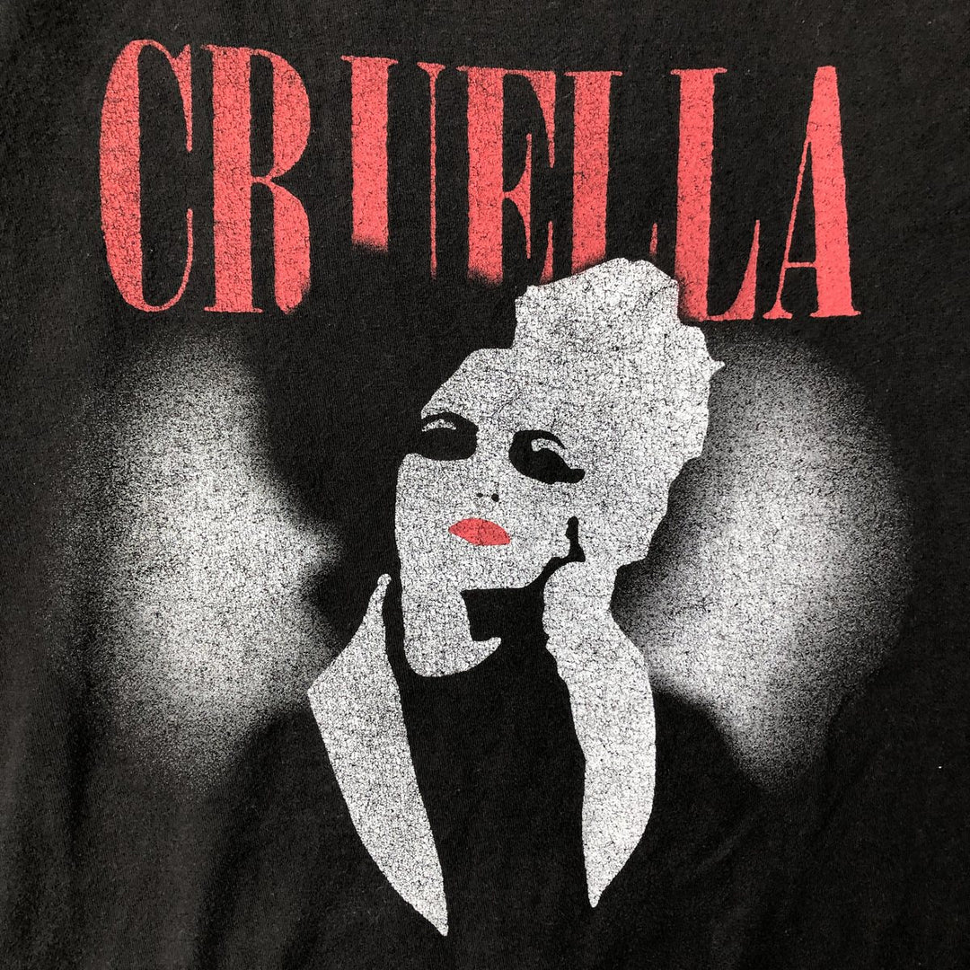 Disney CRUELLA Movie Long Sleeve T-Shirt, Men's Size L cotton black type Vintage Second Hand