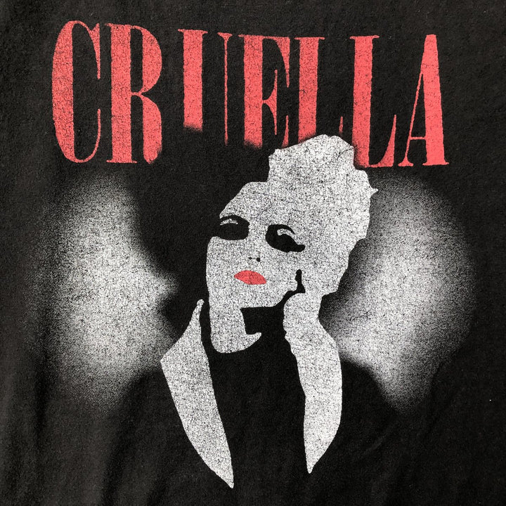 Disney CRUELLA Movie Long Sleeve T-Shirt, Men's Size L cotton black type Vintage Second Hand