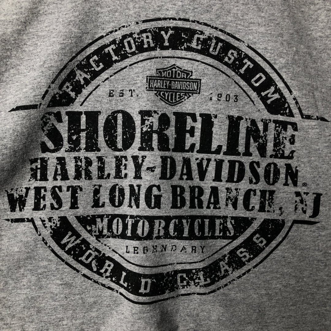 Harley-Davidson Skull Pattern Long T-shirt, Men's XL size cotton gray type Vintage Second Hand