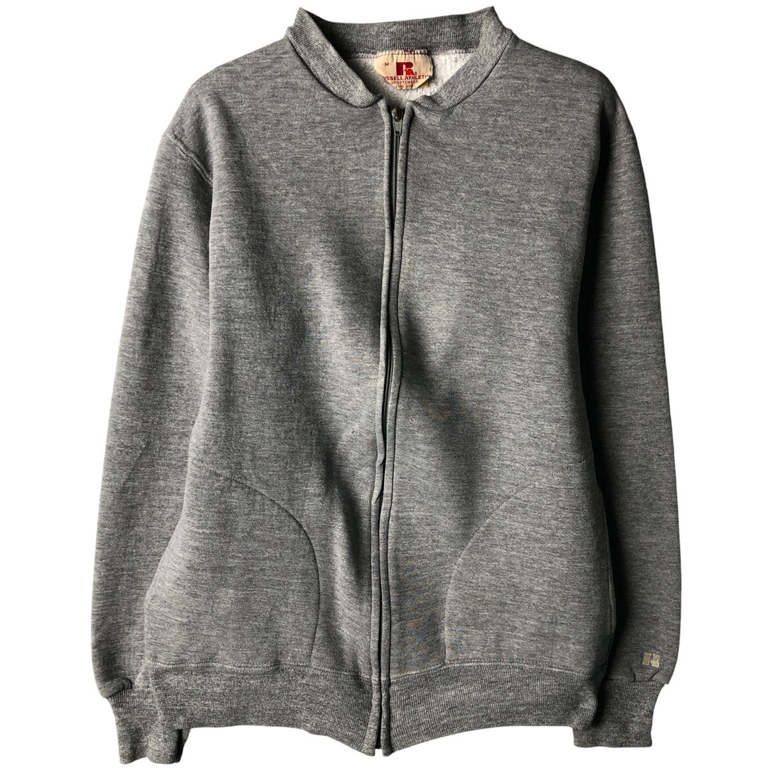 Vintage 1980'S Russell full-zip sweatshirt, made in the USA, size M, women's. polyester gray type Vintage Second Hand