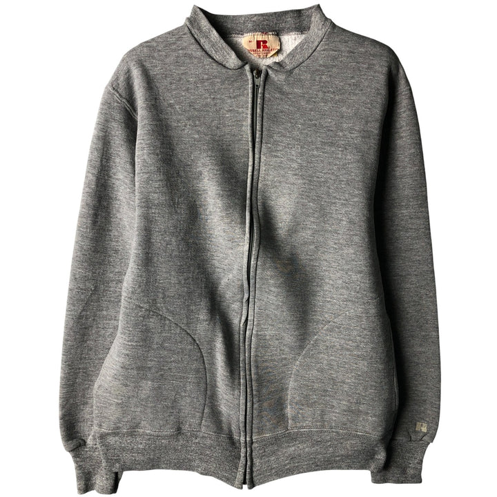 Vintage 1980'S Russell full-zip sweatshirt, made in the USA, size M, women's. polyester gray type Vintage Second Hand