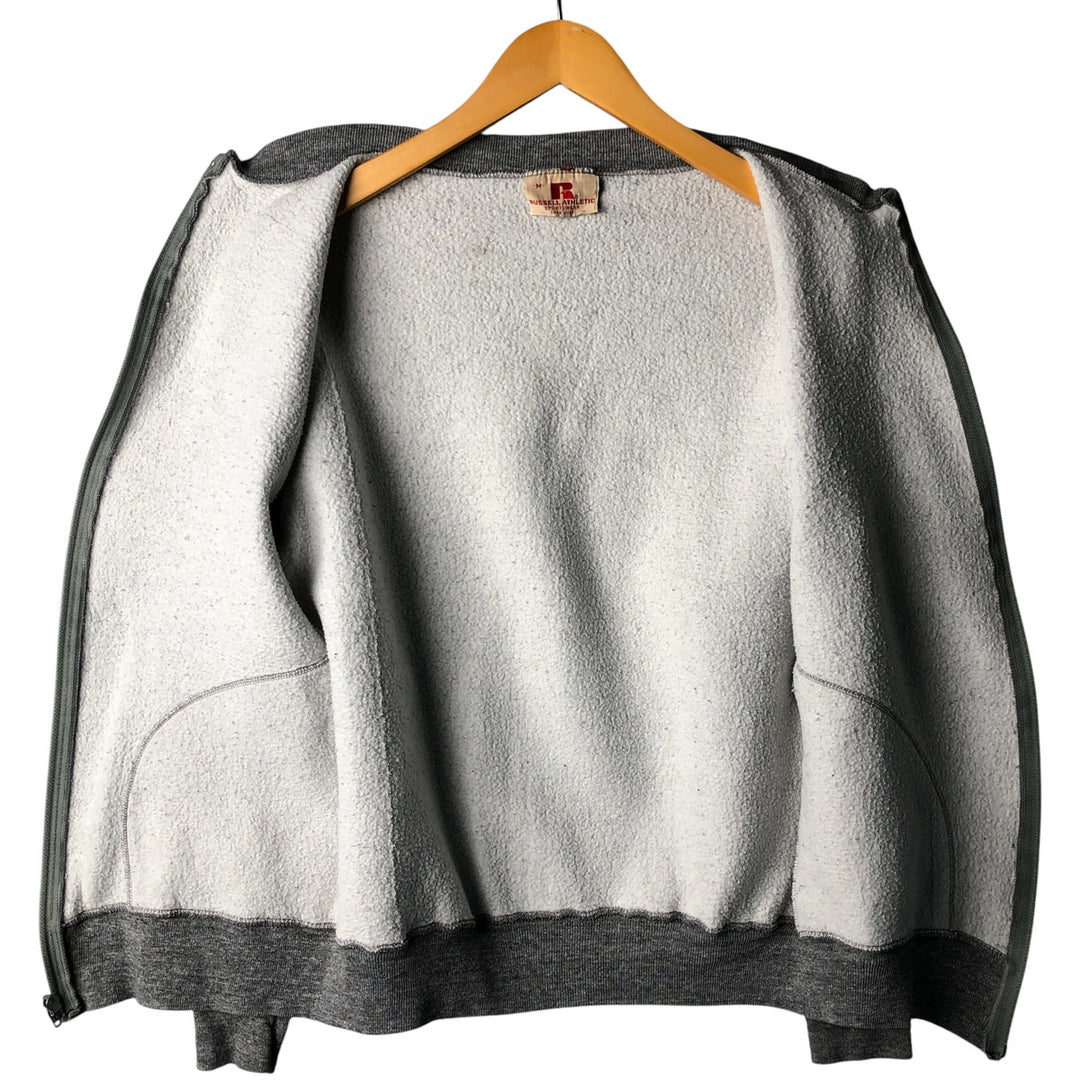 Vintage 1980'S Russell full-zip sweatshirt, made in the USA, size M, women's. polyester gray type Vintage Second Hand