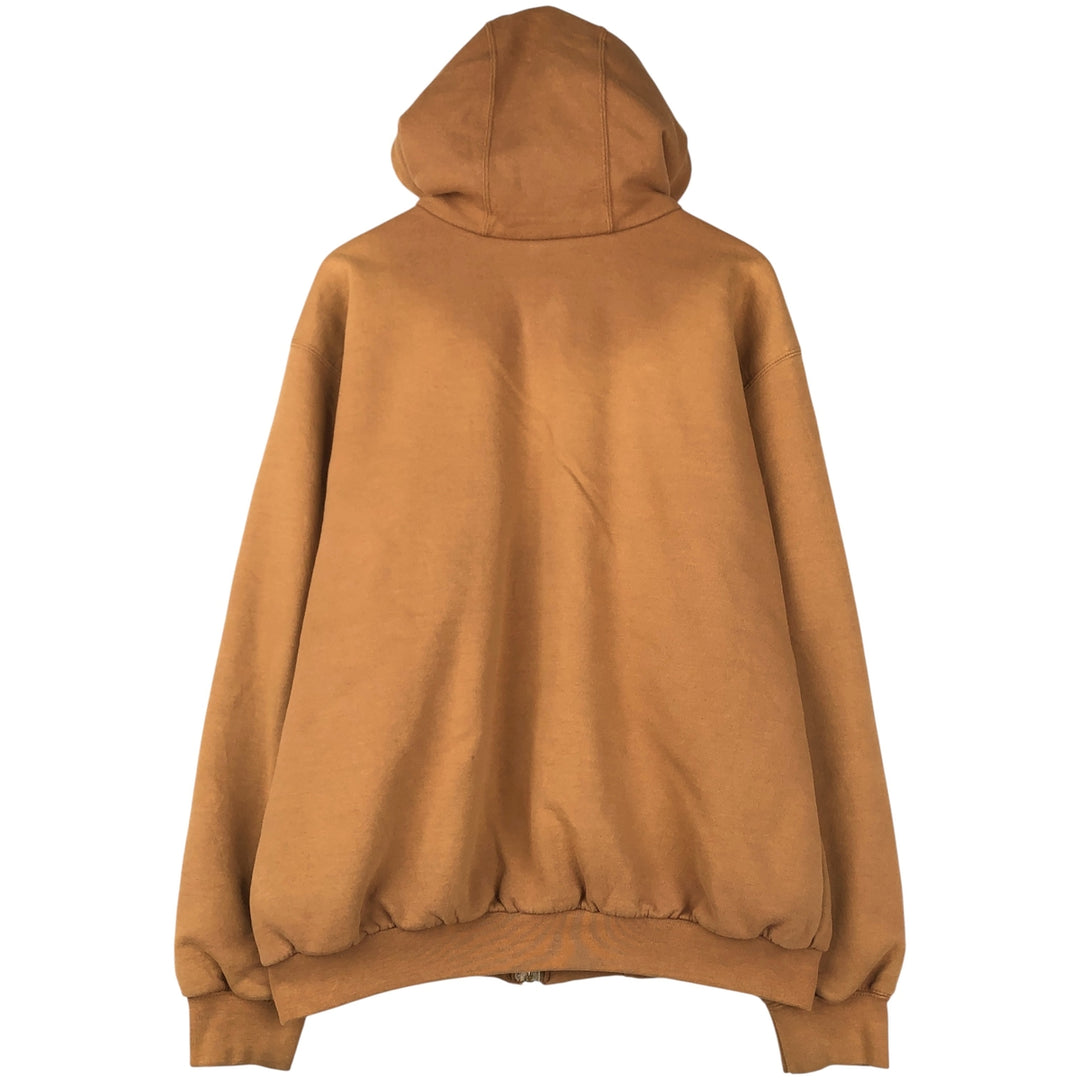 00'S Carhartt Sweat Full Zip Hoodie Men's L size cotton ocher yellow type Vintage Second Hand