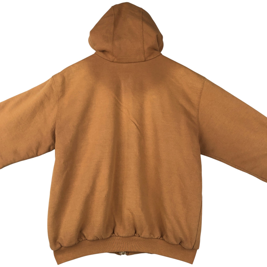 00'S Carhartt Sweat Full Zip Hoodie Men's L size cotton ocher yellow type Vintage Second Hand