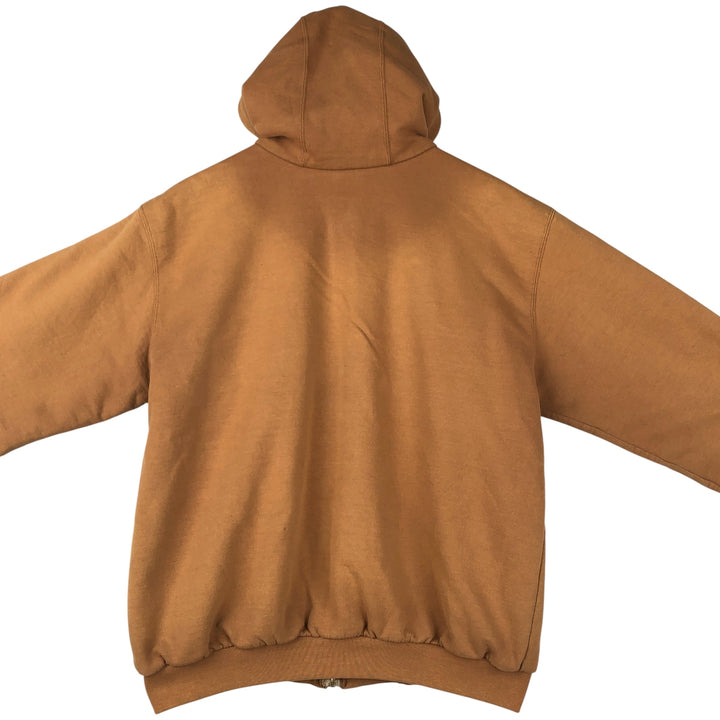 00'S Carhartt Sweat Full Zip Hoodie Men's L size cotton ocher yellow type Vintage Second Hand