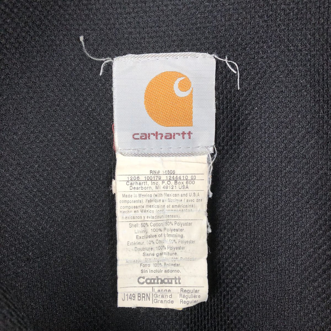 00'S Carhartt Sweat Full Zip Hoodie Men's L size cotton ocher yellow type Vintage Second Hand